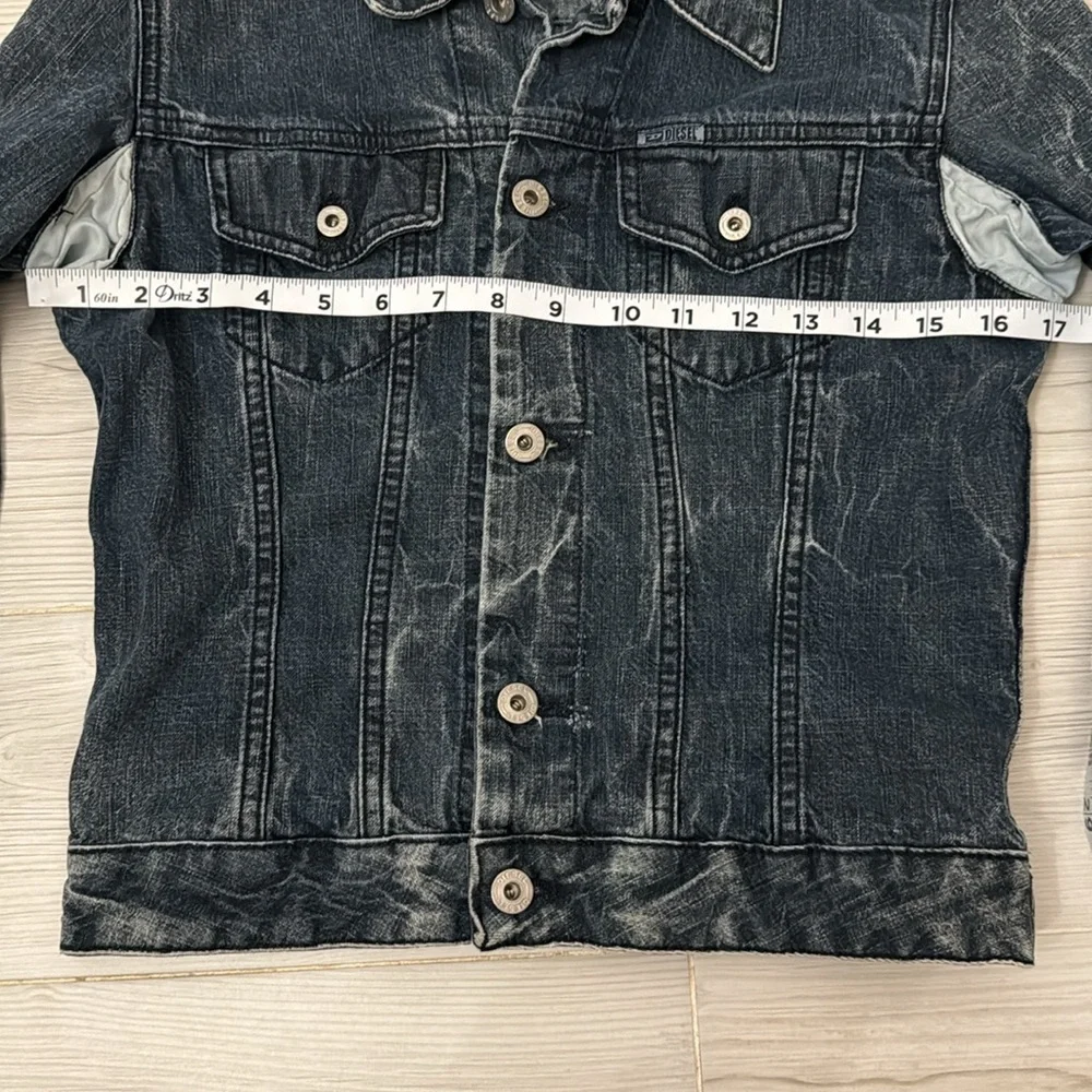 Diesel Vintage Boys Blue Denim Stone Washed Distressed Trucker Jacket Italy M